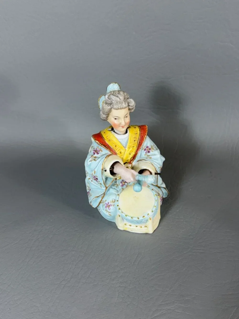 Vintage Ardalt Japan Bisque Porcelain Nodder Drummers Pair 6492 Asian Musicians